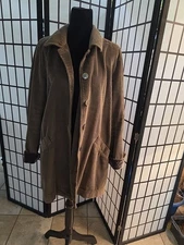 J. Jill Womens Large Heritage Tumbled Pleated Corduroy Jacket Brown Pockets