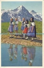 R009741 Trachtengrupplein im Berner Oberland Eiger und Jungfrau Gyger and Klopfe