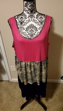Perfectly Priscilla Sleeveless Camflouge Multi-Color Dress Size 3XL