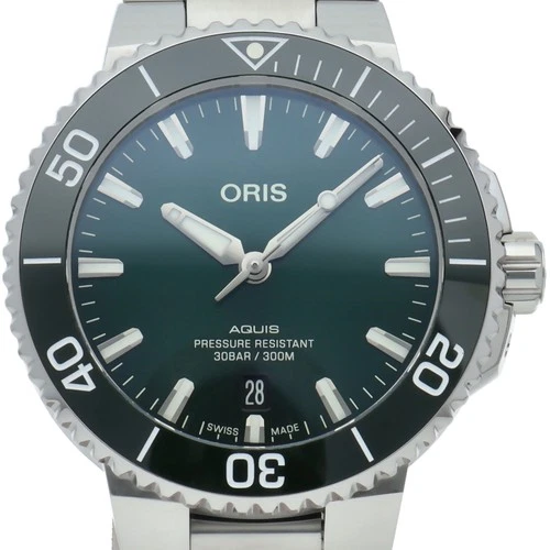 ORIS Aquis Date Automatic 41.5mm Green 01 733 7766 4157-07 8 22 05PEB Stainl...