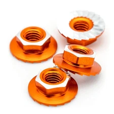 1Up Racing 870601 - 7075 Aluminum Lockdown M4 Wheel Nuts, Orange (4)