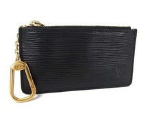 LOUIS VUITTON Pochette Cle Coin Case M63802 Black Epi Leather Unisex