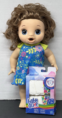 Baby Alive Soft Face Happy Hungry Interactive Doll w Diaper Pack WORKS!
