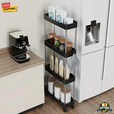 4-Tier Rolling Utility Cart with Wheels Multi-Purpose Storage Organizer