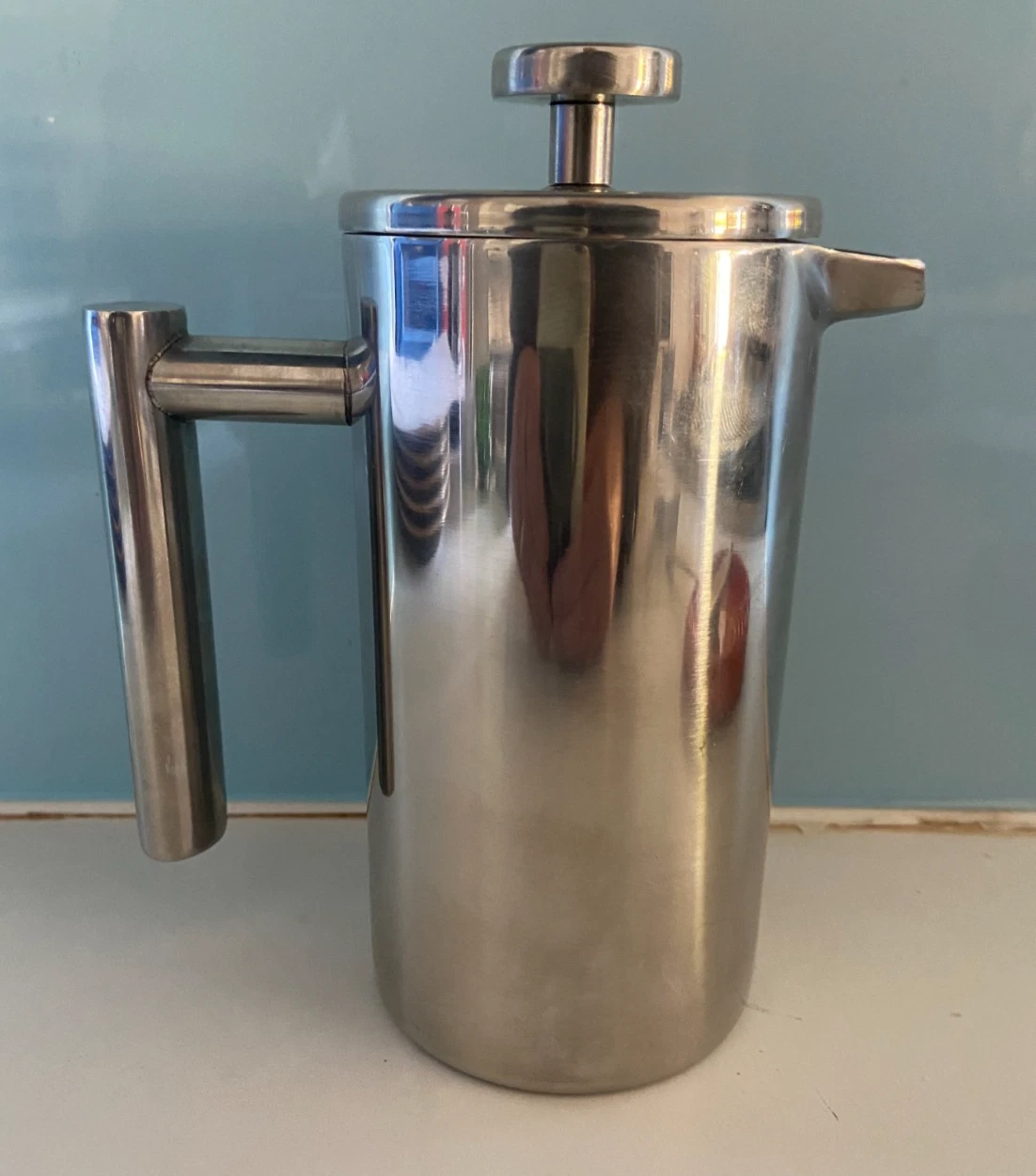 SMALL Steel Coffee Cafetiere Double Walled Matt maker Brewing Press 17cm