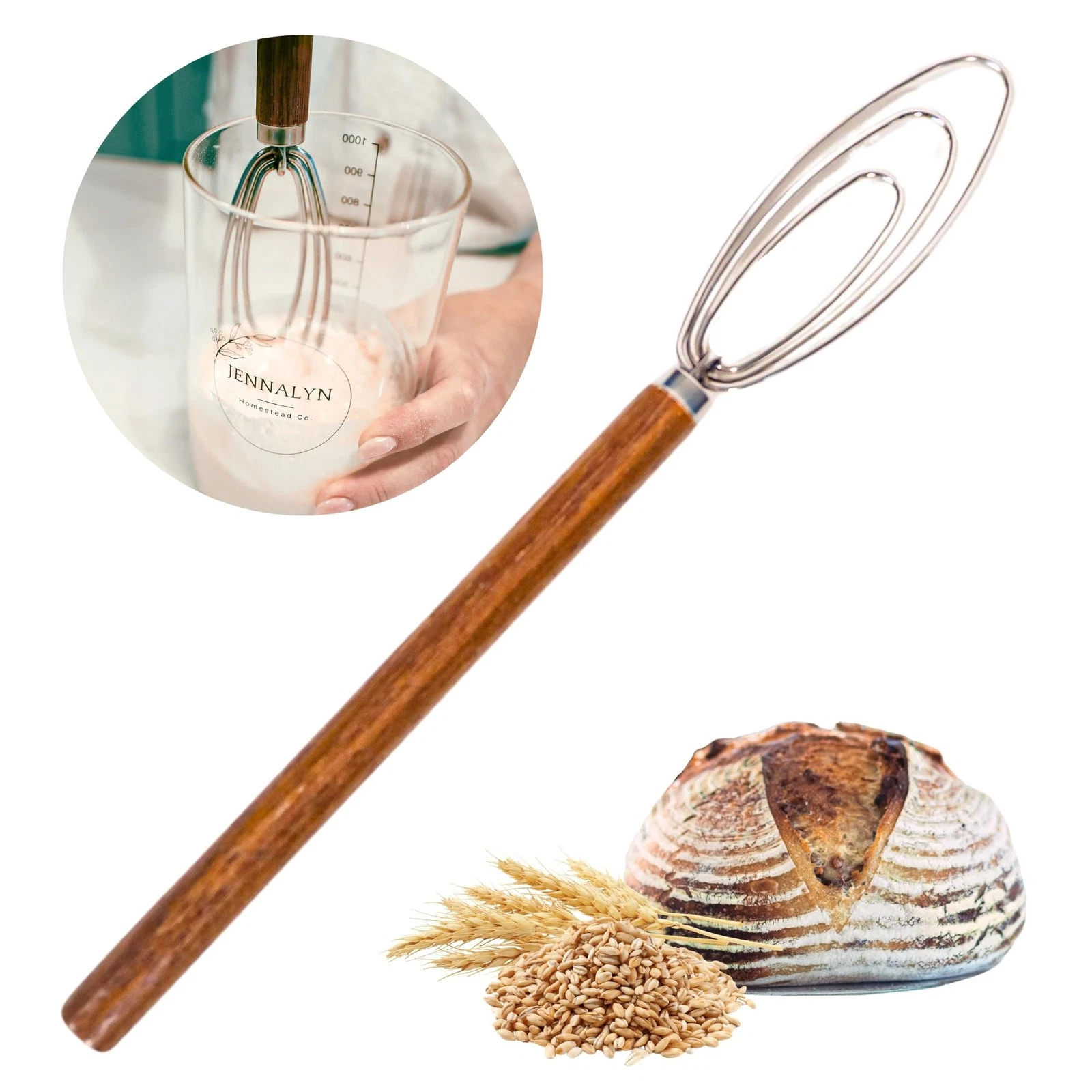 Sourdough Starter Jar Whisk - Easily Mix Thick Starter Dough; Rounded Edges a...
Opens in a new wind