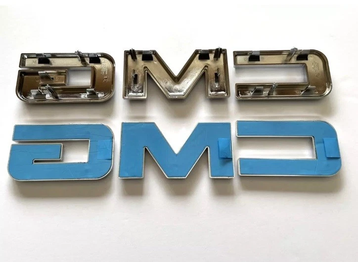 2019-2025 GMC Sierra 1500 2500HD 3500HD Front & Rear Chrome Black Emblems - Image 2 of 2