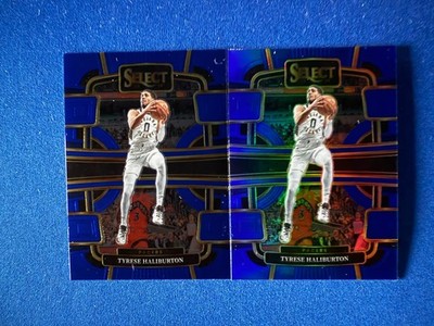 Tyrese Haliburton 2023 Select Concourse Prizm+Base 2-card lot - ships PWE