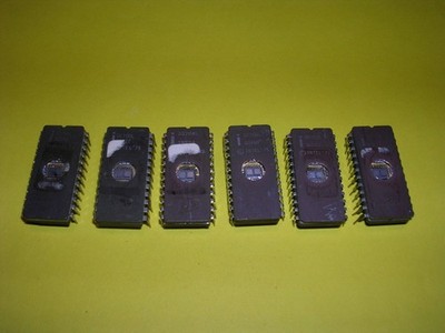 Six (6) Intel D2708L (2708, C2708, D2708) 8192-Bit (1024 x 8) EPROM Chips