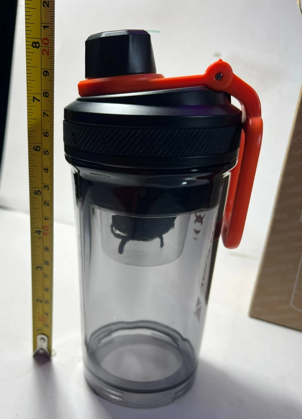VOLTRX Gallium Electric Protein Shaker Bottle 24oz - Red, USB-C Rechargeable