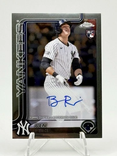 💣 BEN RICE 2025 Topps Chrome Autograph - Rookie Auto (RC) RA-BR Yankees