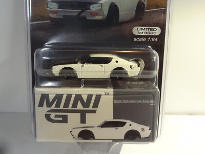 MINI GT #702 - WHITE - NISSAN SKYLINE KENMERI LBWK - MIJO USA EXCL
