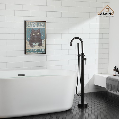 CASAINC Single-Handle Floor Mounted Claw Foot Freestanding Tub Faucet - Foto 29 di 33