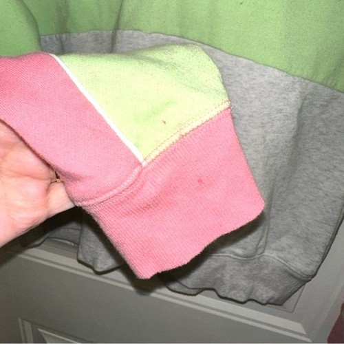 Justice long sleeve pink green color block hoodie girls large - Picture 5 of 7
