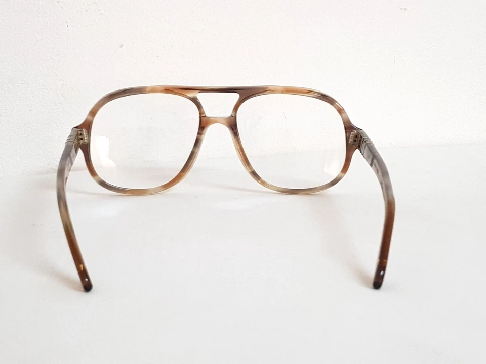 VTG ASDOR PATENT CHARLIE OMEGA GLASSES AVIATOR PILOT BROWN FRAMES ITALY 52/20 - Image 2 of 4