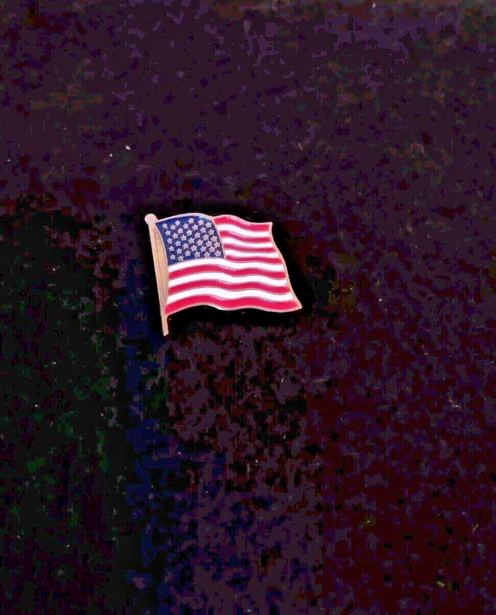 Vintage Textured Enamel American Flag Tac Pin