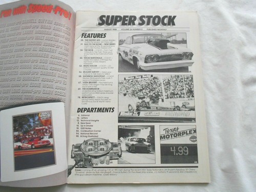 SUPER STOCK & DRAG ILLUSTRATED Magazine-AUGUST,1988 - Picture 2 of 2