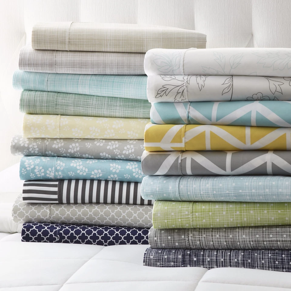 Juego de sábanas 4 piezas patrones de moda atemporales fácil cuidado bolsillo profundo de Kaycie gris Foto 2 de 4