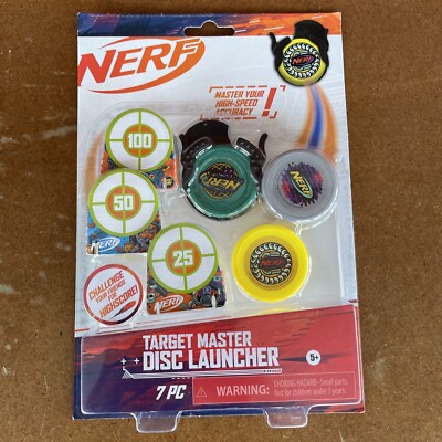 NERF Target Master Disc Launcher with 3 Discs, Launcher, & 3 Targets Hasbro ~NEW