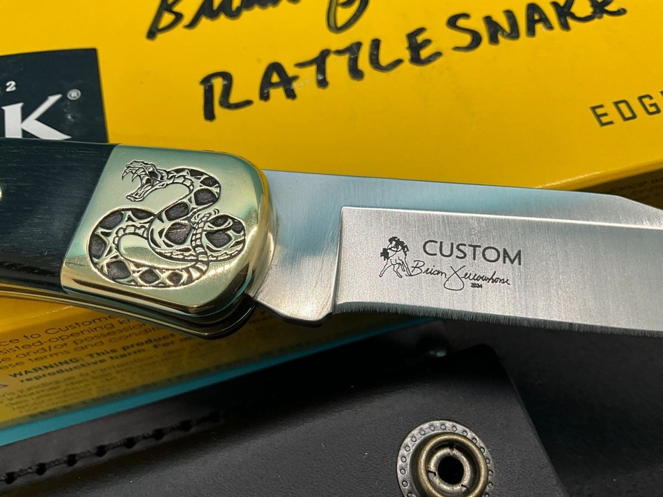 Buck 110 Custom Brian Yellowhorse Rattlesnake Knife YH451 | eBay
