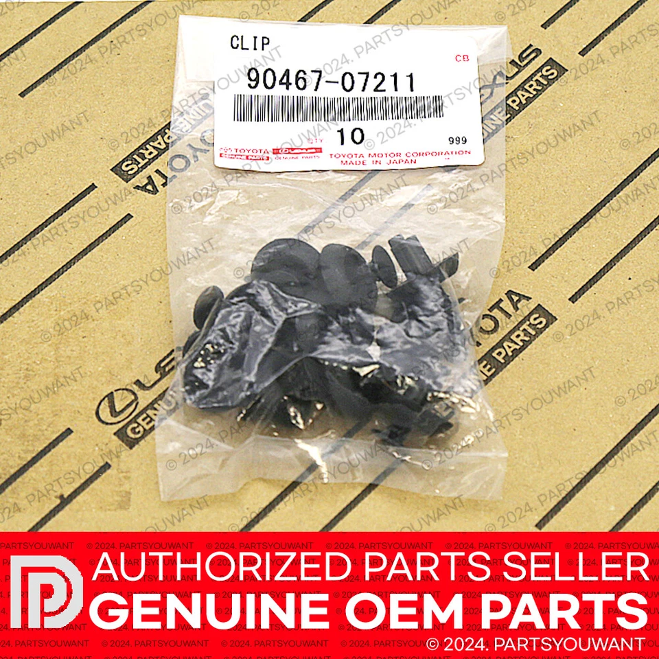 GENUINE Toyota Lexus OEM New Engine Cover Grille Clips 90467-07211 [Set of 10] Foto 3 de 4