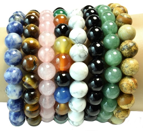 Stackable 8mm Beaded Stone Meditation Prayer Healing Stretch Bracelet - Picture 2 of 12
