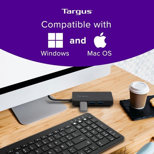 Targus 4 Port USB 3.0 Hub ACH124US Black - New In Box - Picture 6 of 6