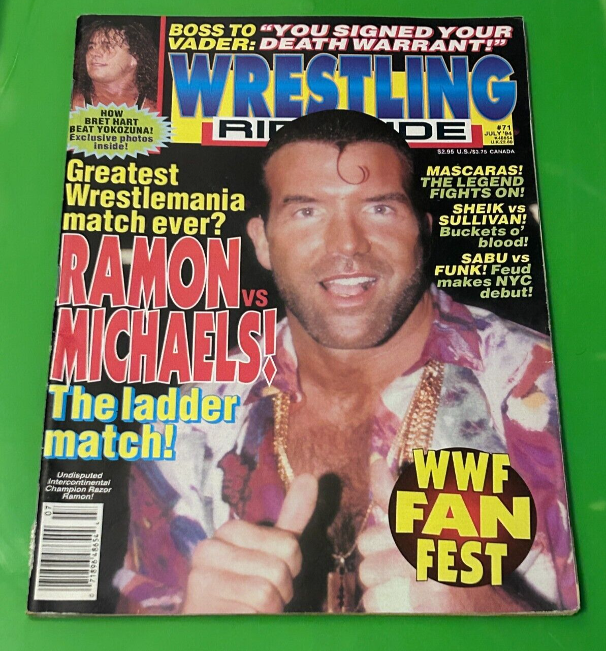 Wrestling Ringside Magazine July 1994: Razor Ramon, Randy Savage (with poster)