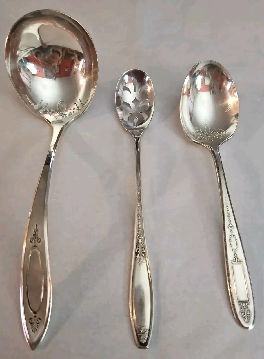 Oneida Grosvenor Other & Rockfords Spoons Ladle 3 Sizes Community Silver Plate