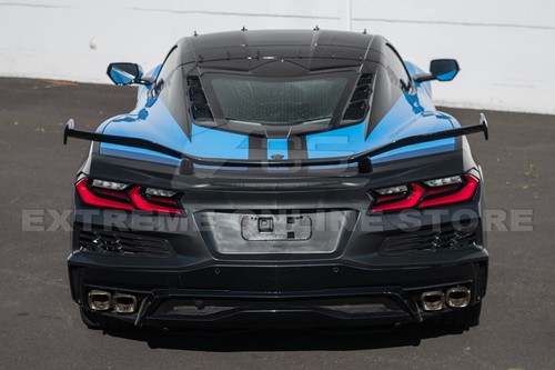 For 20-Up Corvette C8 | Z06 Style Rear Bumper Cover w/ Painted High Wing Spoiler - Picture 4 of 21
