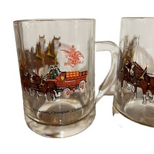 Budweiser Clysdale Champion Glass Mugs