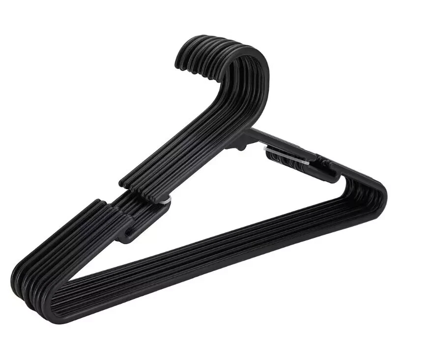 12 Pack Plastic Hangers Coat Pants Suits Coat Hangers Rack Wardrobe - Black* - image 4 of 4