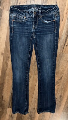 Girl s American Eagle Blue Dark Wash Short Skinny Kick Bootcut Jeans Size 00