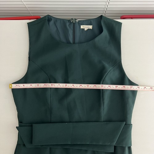 Tussah Dress Womens 14 L Green Midi Tie Back Office Cocktail Evening Formal - Picture 7 of 8