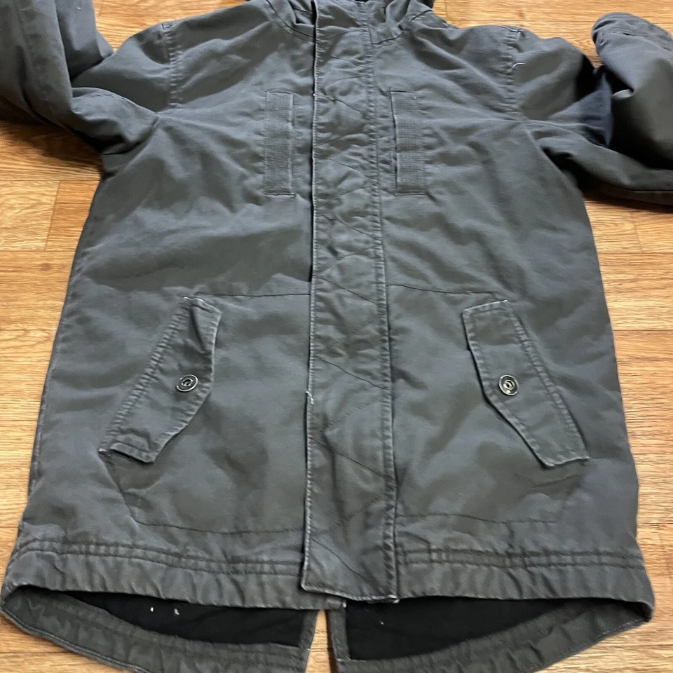 Antigua Sudadera con Capucha Azul Marino Niños Mediana Negra Chaqueta Cremallera Completa Sudadera Manga Larga Foto 2 de 4