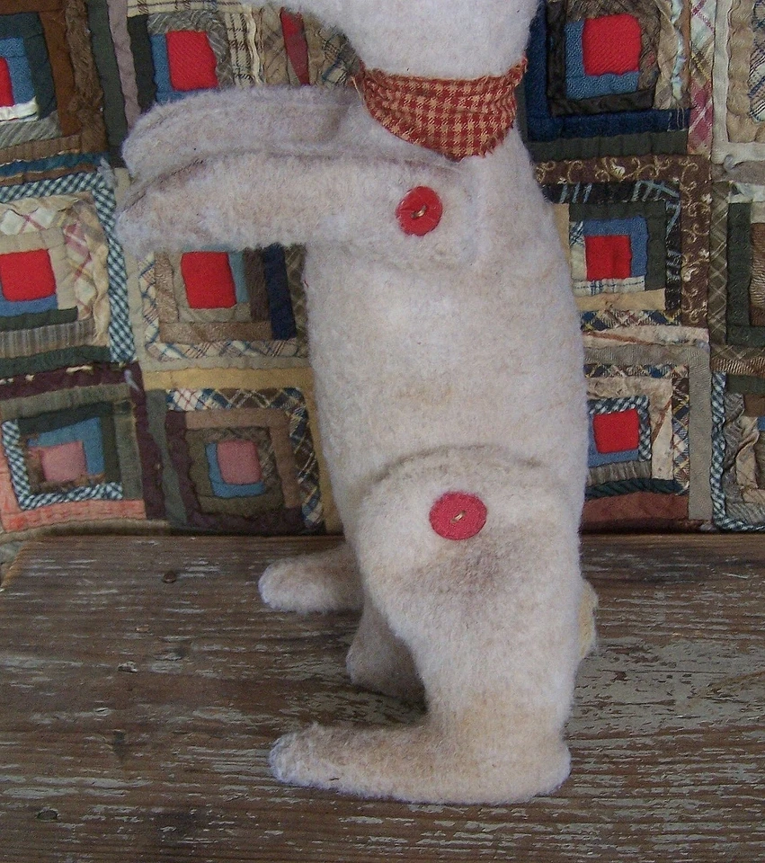 Primitive Rabbit Doll & Flag, Americana Easter Bunny Light Grunge - ARTISAN MADE - Image 4 of 4