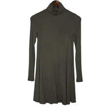 Lulus Women's Olive Green Long Sleeve Sway, Girl, Sway! Swing Dress Size XS