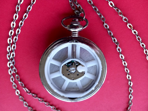 JESUS CHRIST CHRISTIAN NEW POCKET WATCH WITH CHAIN QUARTZ SILVER PLATED - Picture 5 of 9