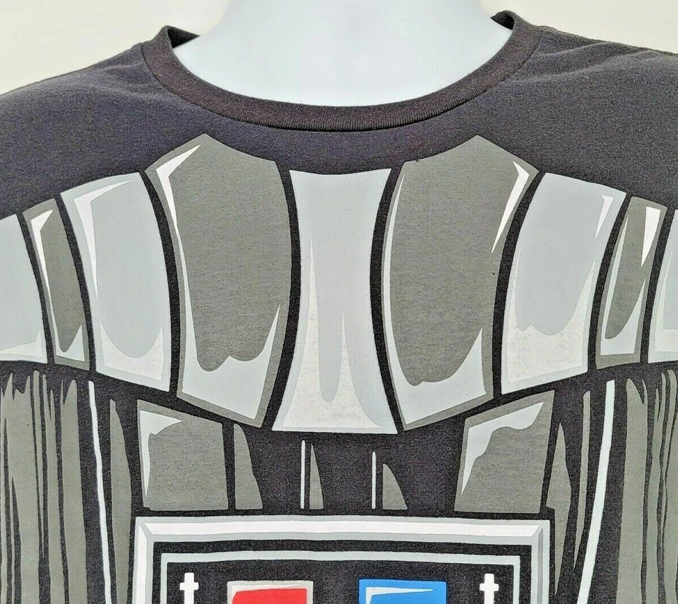 Star Wars Darth Vader Mediana Negra Gráfica Camiseta Disfraz Con Capa Desmontable Foto 2 de 4