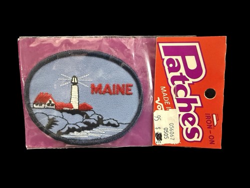 Maine Leuchtturm Vintage Bügelbild Patch - New Old Stock