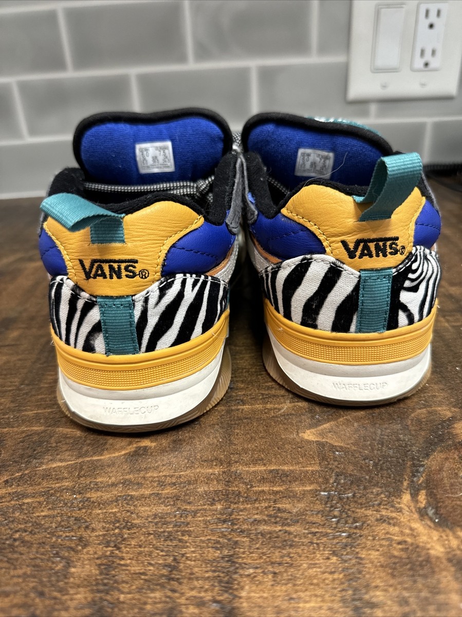 靴 undaddpro VANS BRUX WC Ultracush Zebra/Tidepool Suede Skate Shoes Sneakers