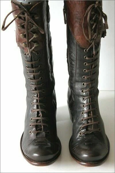 Botas con cordones IKKS Mi marrón oscuro forradas de cuero T 37 TBE Foto 4 de 4