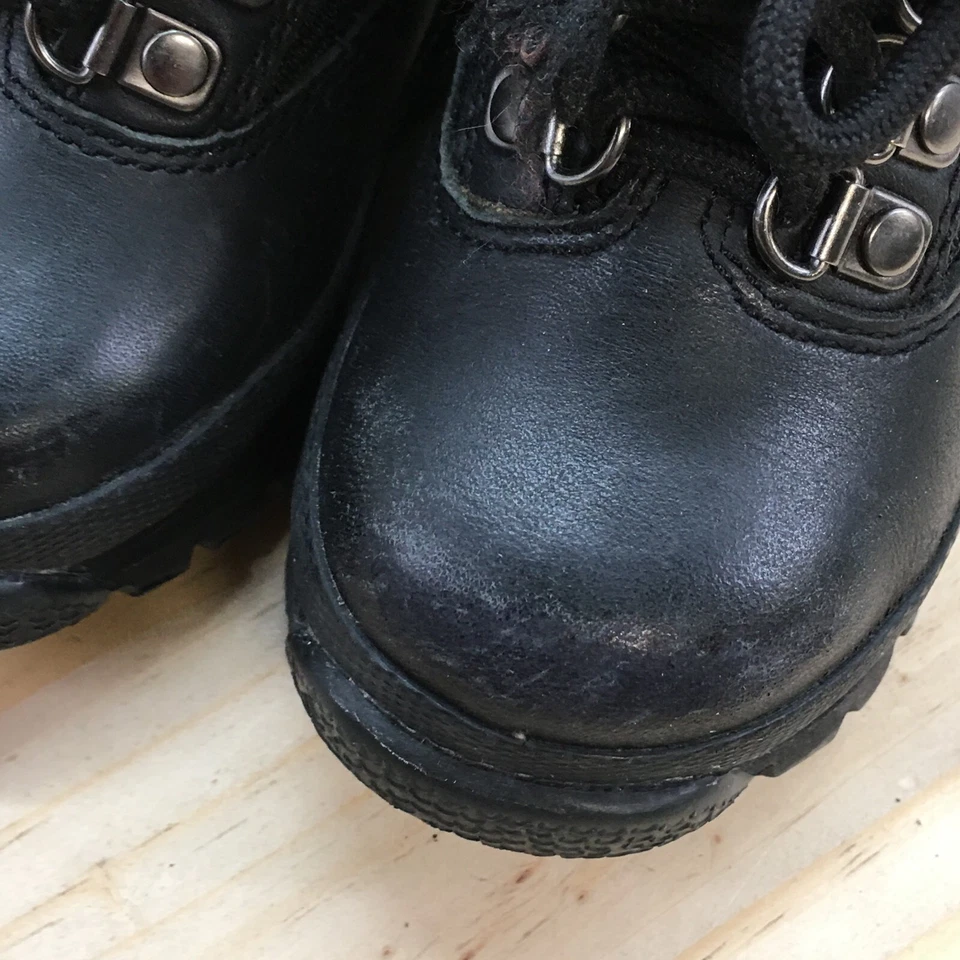 Timberland Botas Niños Pequeños 6 Euro Senderista Con Cordones Botín al Tobillo 96848 Cuero Negro Foto 4 de 4