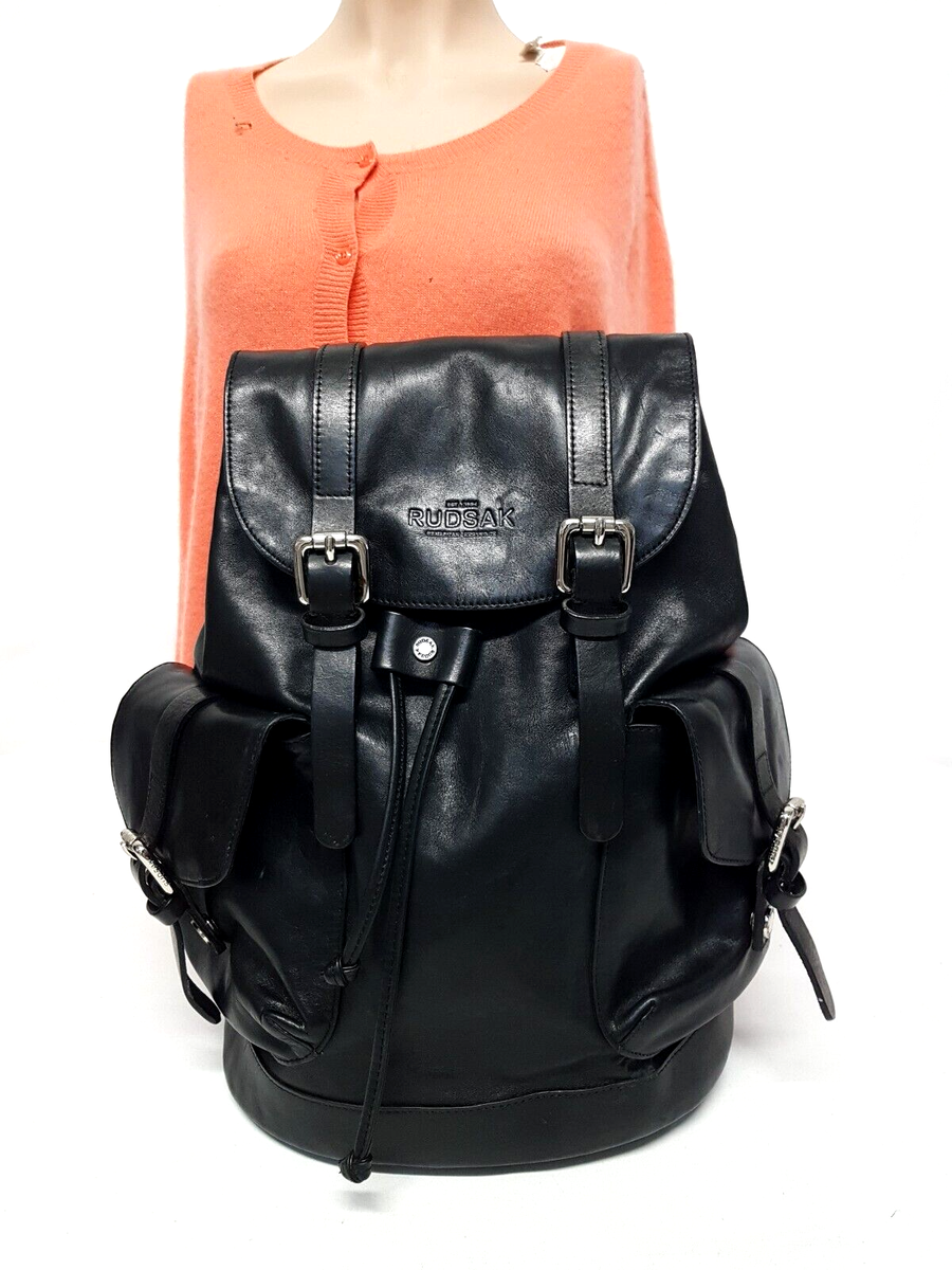 Sac à dos unisexe en cuir noir Rudsak - Main Image
