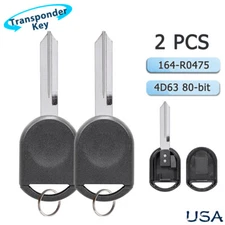 2 FOR FORD REPLACEMENT TRANSPONDER 4D63 CHIP IGNITION UNCUT BLANK BLADE 599114