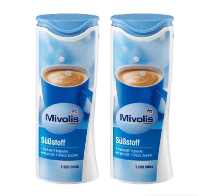 2xMivolis Sweetener Tablets - 1,200 Count, Low Calorie Sweetening for Hot and Cold