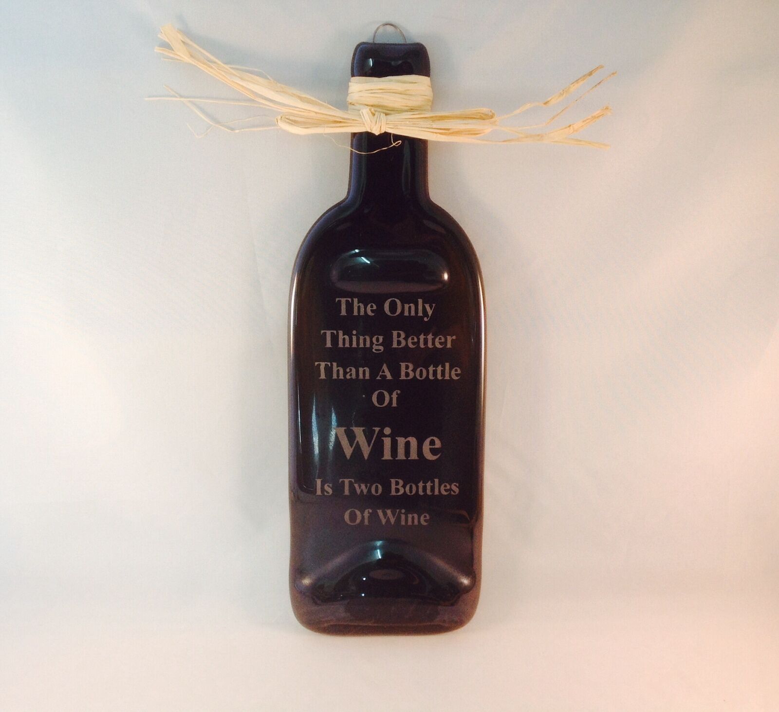 4 years warranty Custom etched Fused Wine Bottle Tray thing only online shop better that The