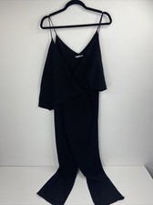 Zara Women  s Black Romper Size L Overlay Asymmetrical