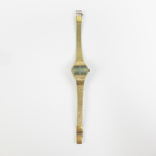 Seiko Damenuhr grünes Zifferblatt goldfarbenes Armband 491466 Uhrwerk 3860 7 Zoll Quarz - Bild 3 von 12
