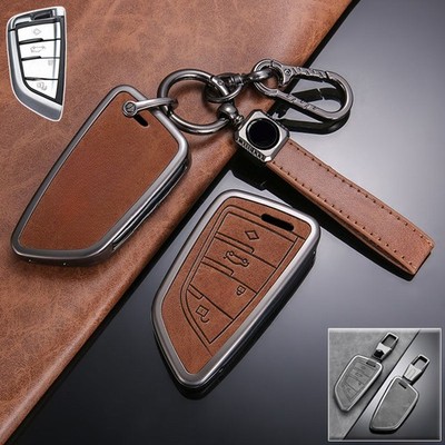 Zinc Alloy Leather Car Key Case Cover For BMW X1 X2 X3 X4 X5 X6 X7 M5 1 2 3 4 5